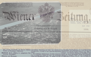 Collage of Wiener Zeitung und aerial photograph